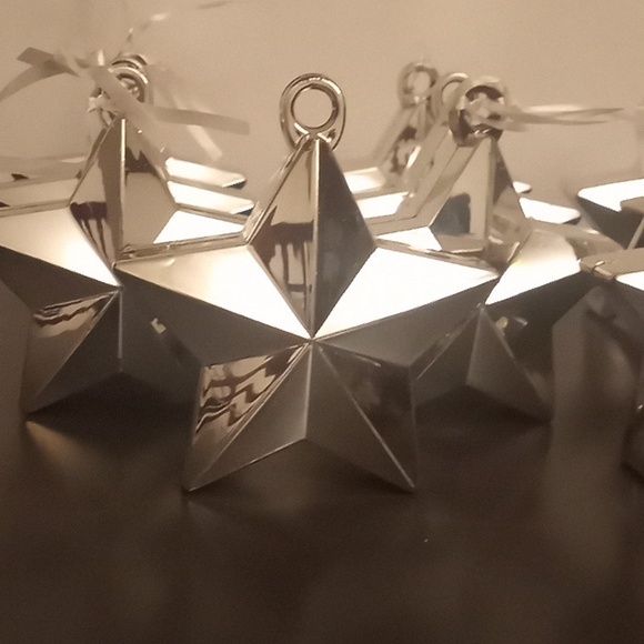 Silver Star Balloon Weights Party Supplies Bundle of 11 - Picture 4 of 6